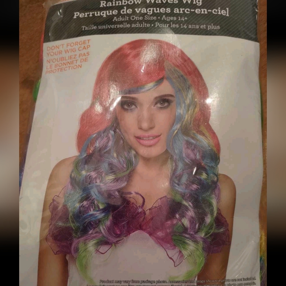 Halloween rainbow wig
